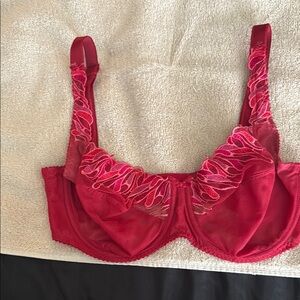 Elegant Red Lace Bra